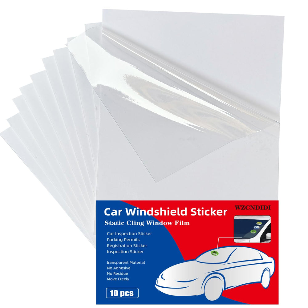 WZCNDIDI front packaging showing 10PCS clear windshield stickers and benefits