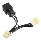 X AUTOHAUX front view of C5HFH harness showing plug ends and secure fit for easy swap