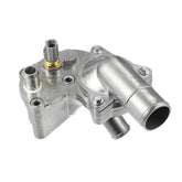 X AUTOHAUX front view of thermostat housing showing robust alloy body and improved sealing