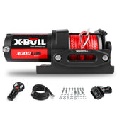 X-BULL front view of winch showing compact housing and controls for reliable pull