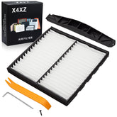 X4XZ front view of boxed cabin air filter showing fit and packaging benefit