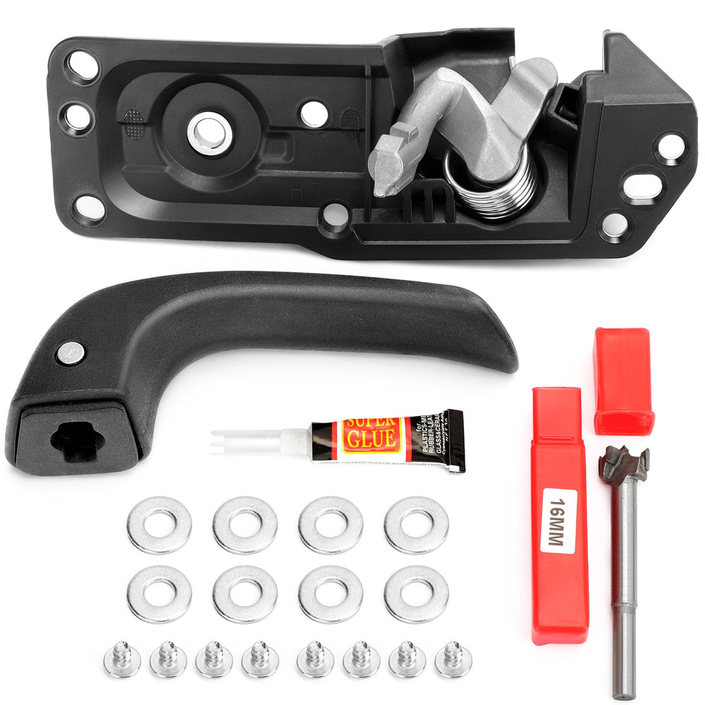 X4XZ front view of left driver interior door handle showing fit and finish benefits