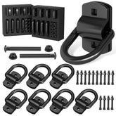 XaXmTee front view of 8-pack D-rings showing included hardware and benefits