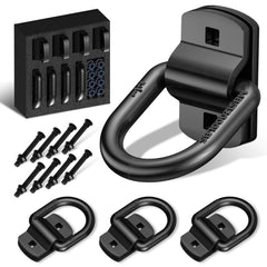 XaXmTee front-packaging showing four black D-rings and secure kit benefits
