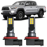 XFLHEHD front view of both fog lights showing direct-fit design and clearer vision