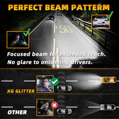 XG Glitter 9005 and H11 bulbs installed in Dodge Ram headlight housing for easier fit