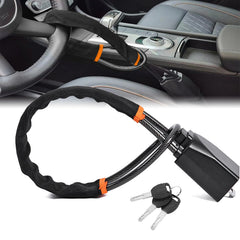 XGWZ DualGuard front view on steering wheel showing visible theft deterrent