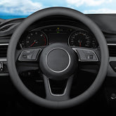 XHRING front view steering wheel cover showing fit and renewed interior benefit