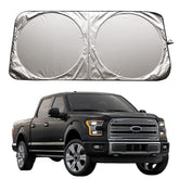 XHRING front view installed on Ford F-150 showing full windshield coverage and comfort