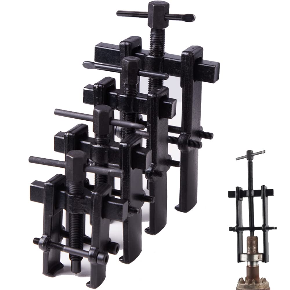 XIIW front view of puller kit showing four sizes and two jaws for versatile work