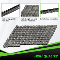 XIKOBY chain stretched to show 140 links for accurate sizing