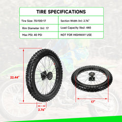 XIKOBY close-up of tire tread showing aggressive grip for trails