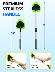 XINDELL extended handle in use reaching high windshield for safer, easier cleaning