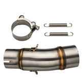 Xintre mid pipe front view showing connector and fitment benefit