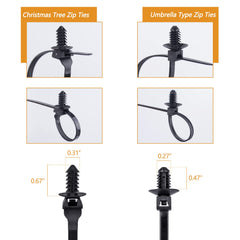 Xislet Christmas-tree push pin profile showing grip and panel retention