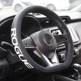 XITER steering wheel cover front profile showing Rogue logo and refined finish for visual upgrade