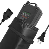 XIUWK charger front view showing ports and LED indicator for reliable charging