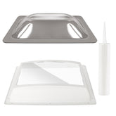 XMK outer dome front view showing weatherproof flange and improved daylight