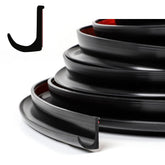 XmuxHai front view of 16FT J-shape gutter showing black finish and length benefit