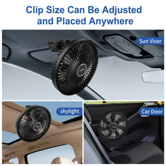XOOL clip car fan in car rear seat keeping passengers comfortable