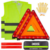 XOOL front packaging showing full roadside safety kit and benefits