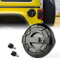 Xprite aluminum gas cap front view showing secure, stylish upgrade