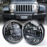 Xprite front view of 7-inch headlight showing halo and beam clarity benefit