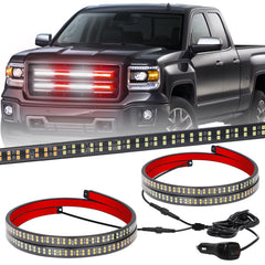 XRIDONSEN front view of two 24 inch grille strobe strips showing bright visibility