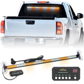 XRIDONSEN front view of 35 inch light bar showing amber white LEDs and compact housing for visibility