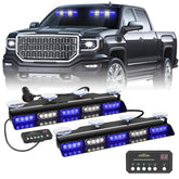 XRIDONSEN front view on dashboard showing compact bar and bright LEDs for clear warning