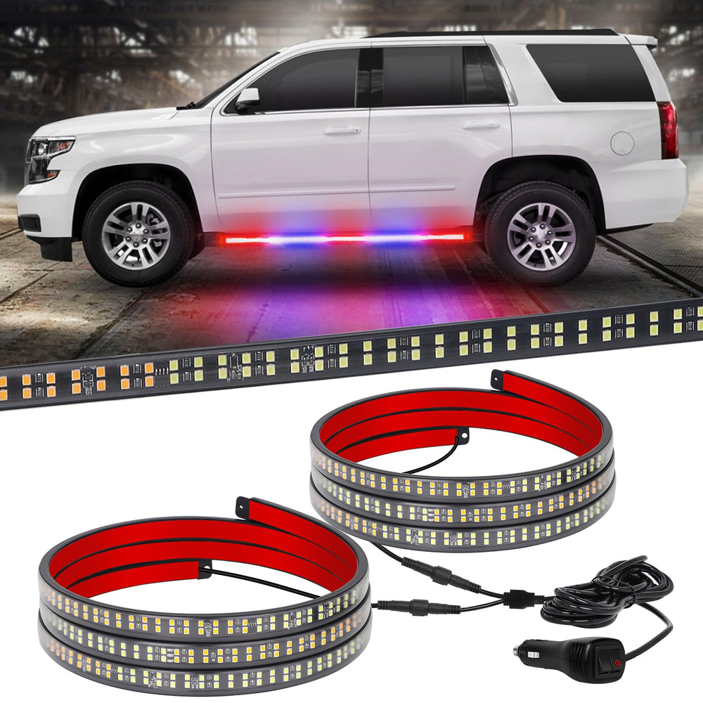 XRIDONSEN front view of two 60 inch LED strips showing bright visibility