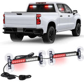 XRIDONSEN front strobe bar on black background showing compact profile and visibility benefit