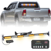 XRIDONSEN front view of 35-inch amber white strobe light bar demonstrating visibility