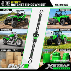 XSTRAP STANDARD ratchet close-up showing zinc hardware and durable construction benefit