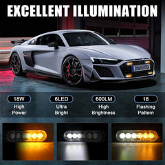 XTAUTO close-up of LED and PC lens showing high-intensity illumination benefit