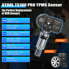 XTOOL TS100 PRO metal valve close-up highlighting robust connection and durability