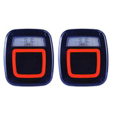 XtraGlow front view of square tail light pair showing clean styling and improved signaling