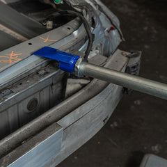 XtremepowerUS slide hammer in use removing a car dent demonstrating effective extraction