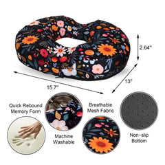 XUEHUAPIAOPIAO donut pillow placed on car seat illustrating driving comfort and pressure reduction