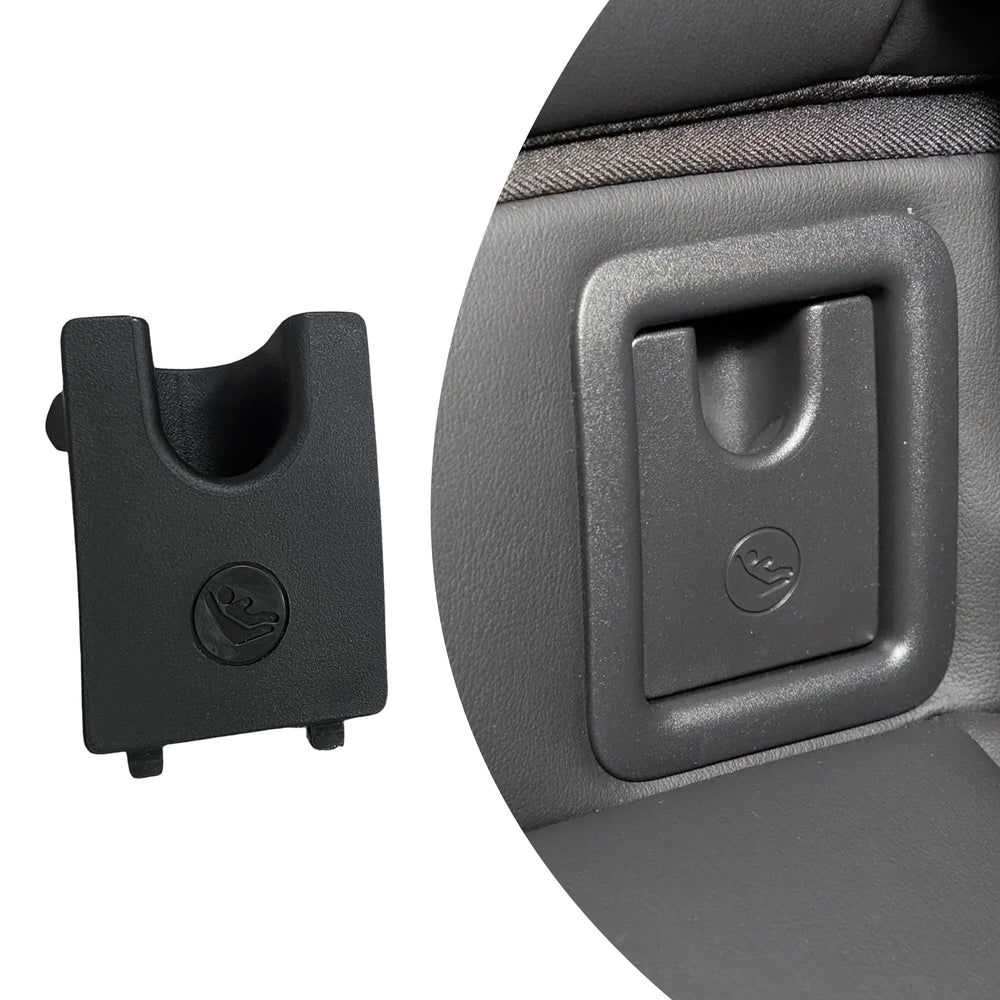 Y-QIPED front view of the ISOFIX cover showing clean fit and restored look