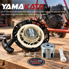YAMAKATO extra pull cord detail showing thick braid for reliable rewinds
