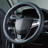 Yangday front view of steering wheel cover showing sleek design and fit benefit