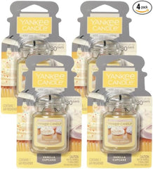 Yankee Candle Vanilla Cupcake front packaging showing label and hanging loop for easy installation benefit