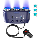 YANTU front view showing three sockets and USB ports, enabling multiple device charging