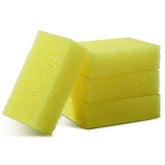 Yaomiao front view of four yellow sponges showing compact pack and convenience