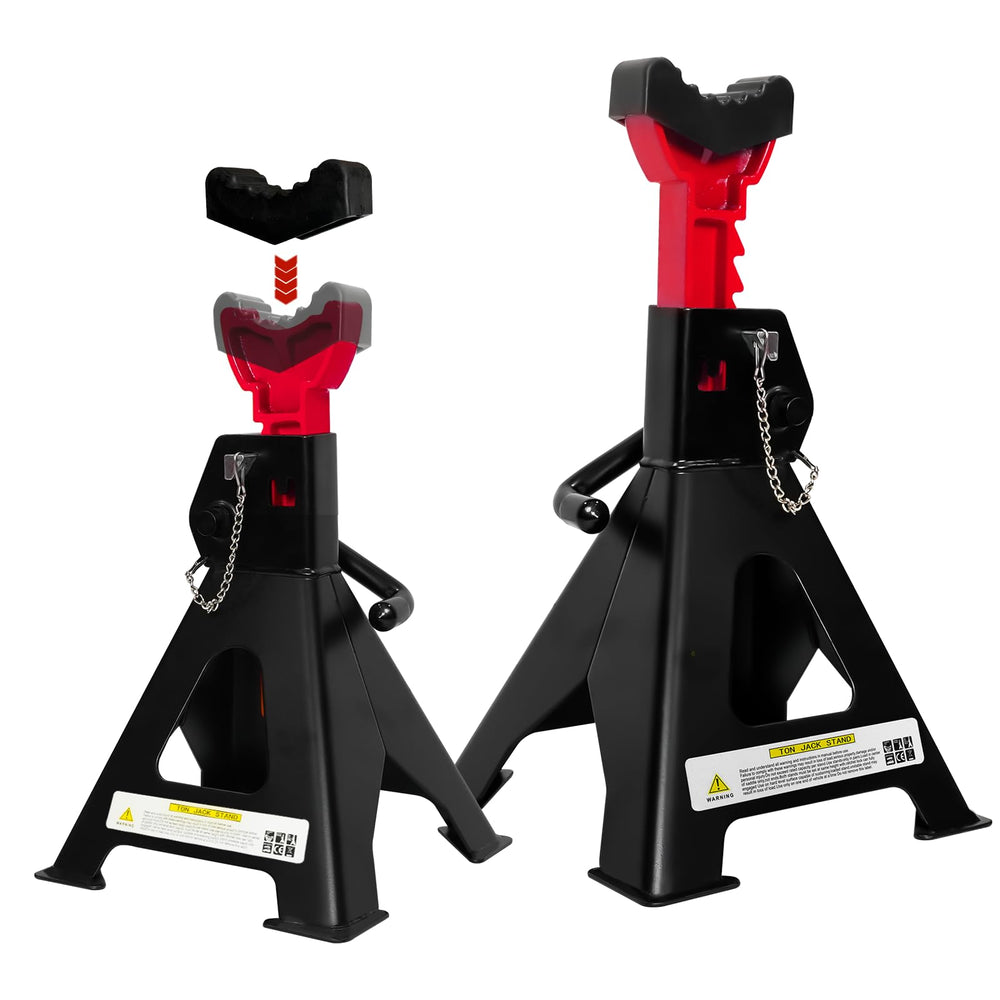 YATOINTO front view of paired jack stands showing sturdy base and finish for stable lifting