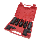 YCT front view of 7-piece oxygen sensor socket kit showing organized sockets and drives for easy selection