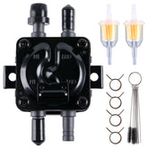YDO fuel pump front view showing shape and mounting for easy fit
