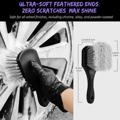 YeewayVeh large tire brush detail with soft bristles for gentle wheel face cleaning