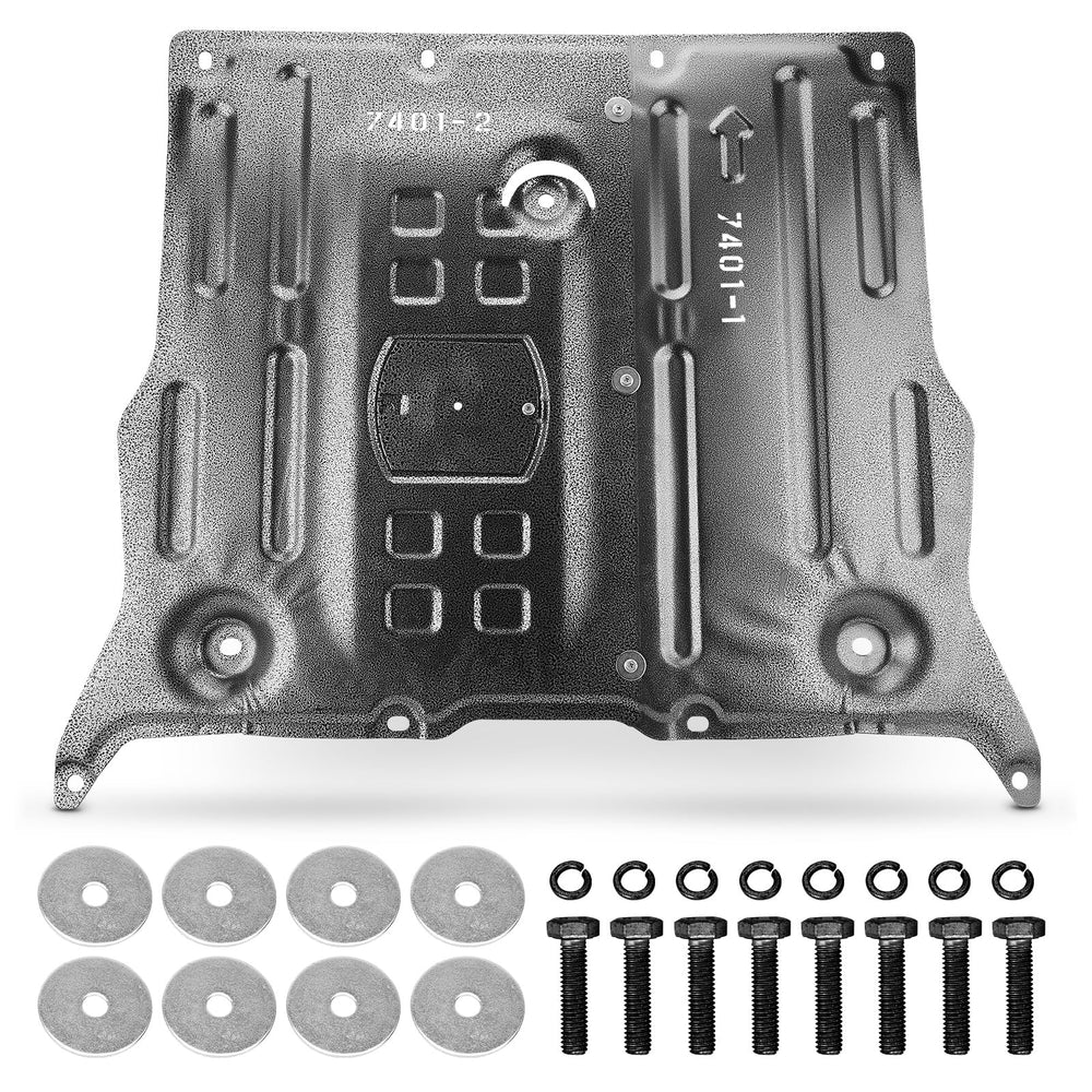 YEHERIT front skid plate full view showing coverage and robust protection